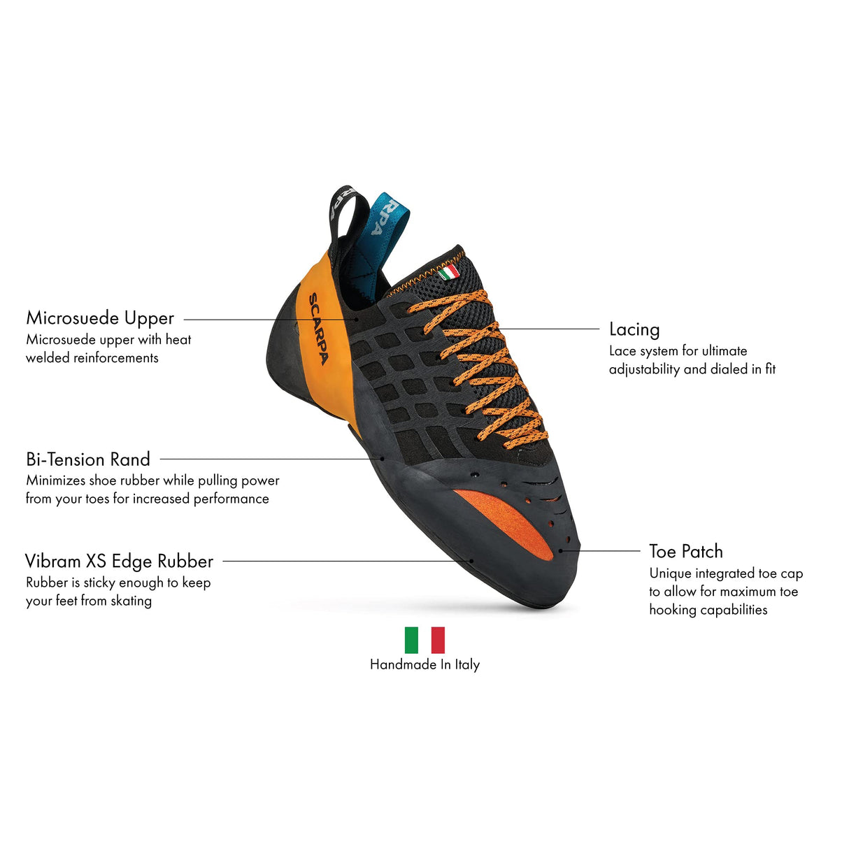 SCARPA Instinct Lace Climbing Shoes - Black/Orange