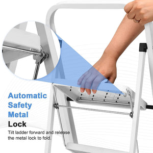 Lightweight Folding Step Stools with Anti-Slip Pedal - 330lbs Capacity