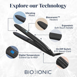 Bio Ionic 10X Styling Iron, Hair Straightener with 1" Sonic Vibrating Plates, Flat Iron with Moisturizing Heat Technology, Versatile Hair Straightener and Curler