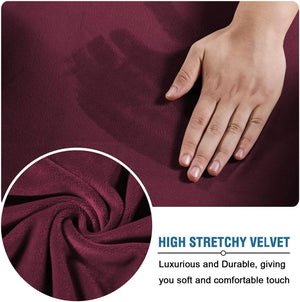 Floral Pattern Velvet Stretch Slipcover