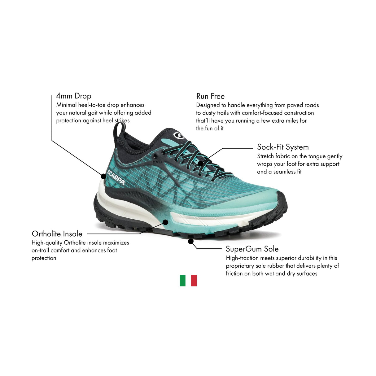 SCARPA Women's Golden Gate ATR Trail Running Shoes - Aruba Blue/Black