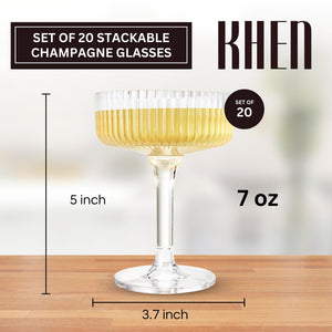 Premium ACRYLIC Champagne Tower Kit | 21 Stackable 7 oz