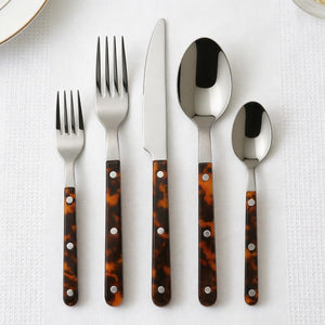 Premium Stainless Steel Flatware Set, 20 Piece Tortoise