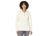 LLBean Women's Cream Quilted Sweatshirt Mock Neck Tunic