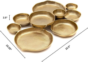 Cluster Decorative Bowls, Bright Gold Brass - Decoration, Snack Tray Bowl