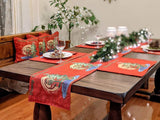 DaDa Bedding Red Santa Claus Christmas Tree Woven Tapestry Dining Table Runner (17615)