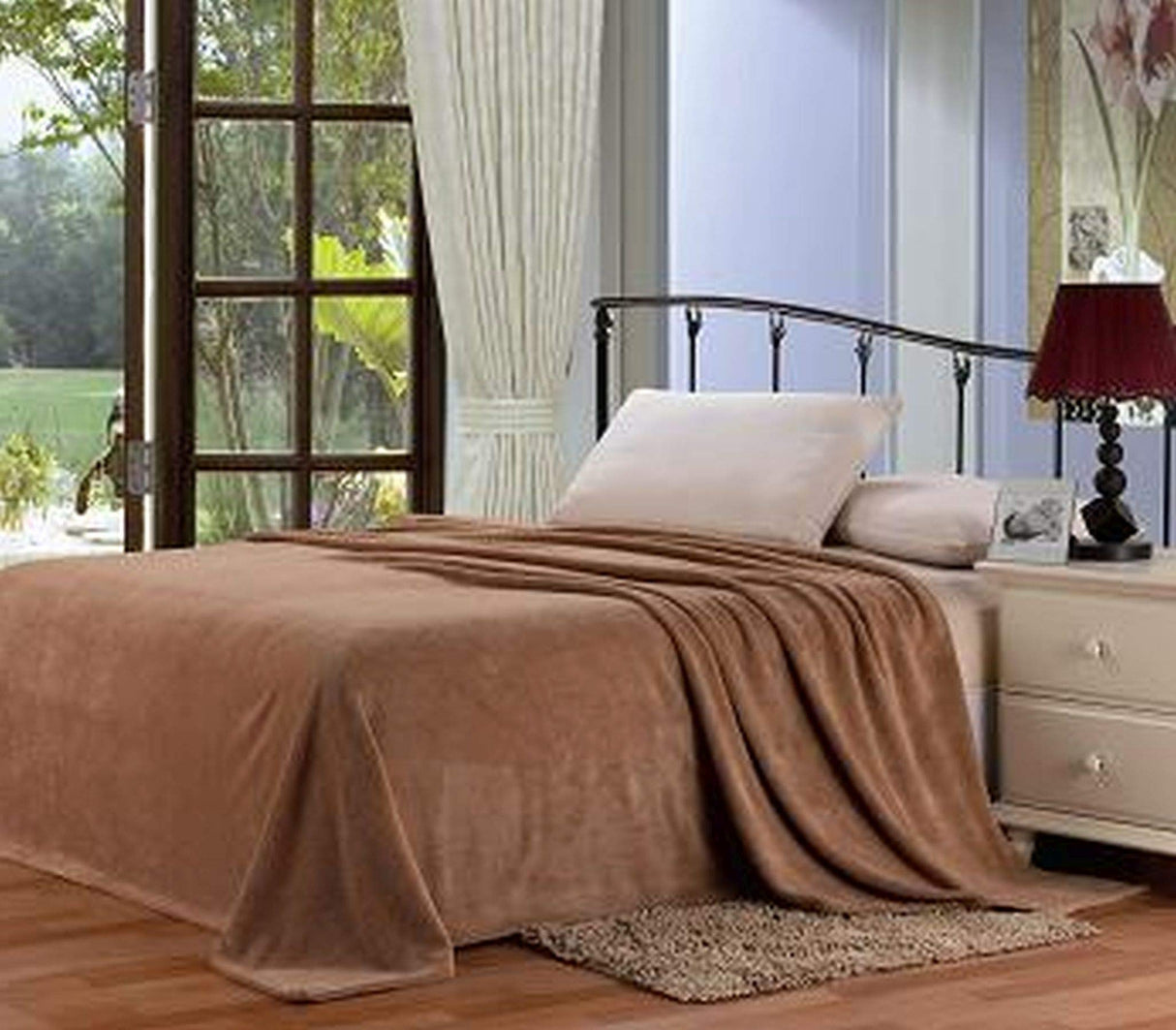 Decor&More Home Essentials Solid Microplush Blanket