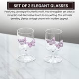 Butterfly Wine Goblet set of 2