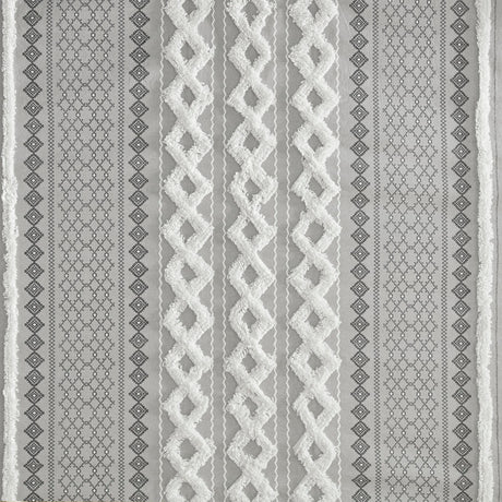 72" x 72" cotton printed shower curtain with chenille - Tuesday Morning - Shower Curtains