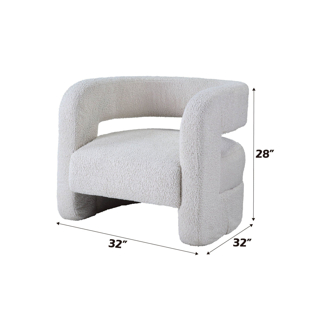 Yitua Teddy Sherpa Accent Chair - White