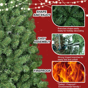 9ft Christmas Tree with Memory Wire and 1910 Tips – Green