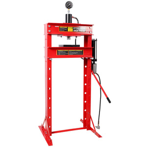 30 Ton Air Hydraulic Shop Press With Gauge, Adjustable H-Frame