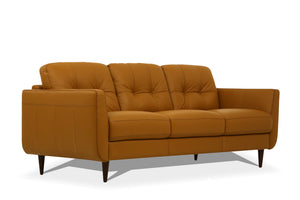 Radwan Camel Leather Sofa (Assembled)
