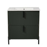 Bathroom Vanity With Ceramic Sink, Fluted Design