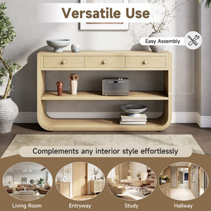 Console Table With 3 Soft Close Drawers & 2 Open Shelves