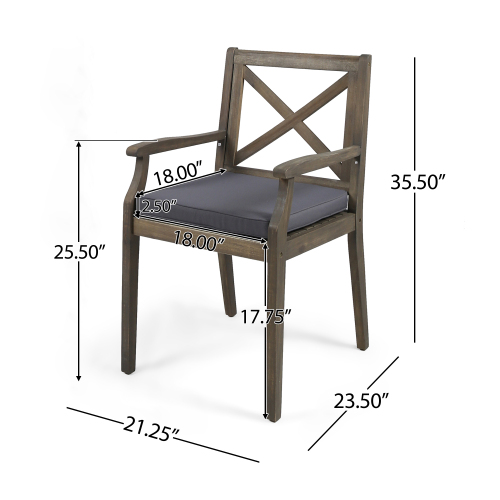 7 Pieces Acacia Wood Outdoor Dining Set