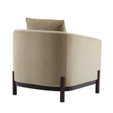 Faux Leather Barrel Club Accent Chair