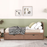 The Space-Saving Rubberwood Twin Bed With Integrated Storage