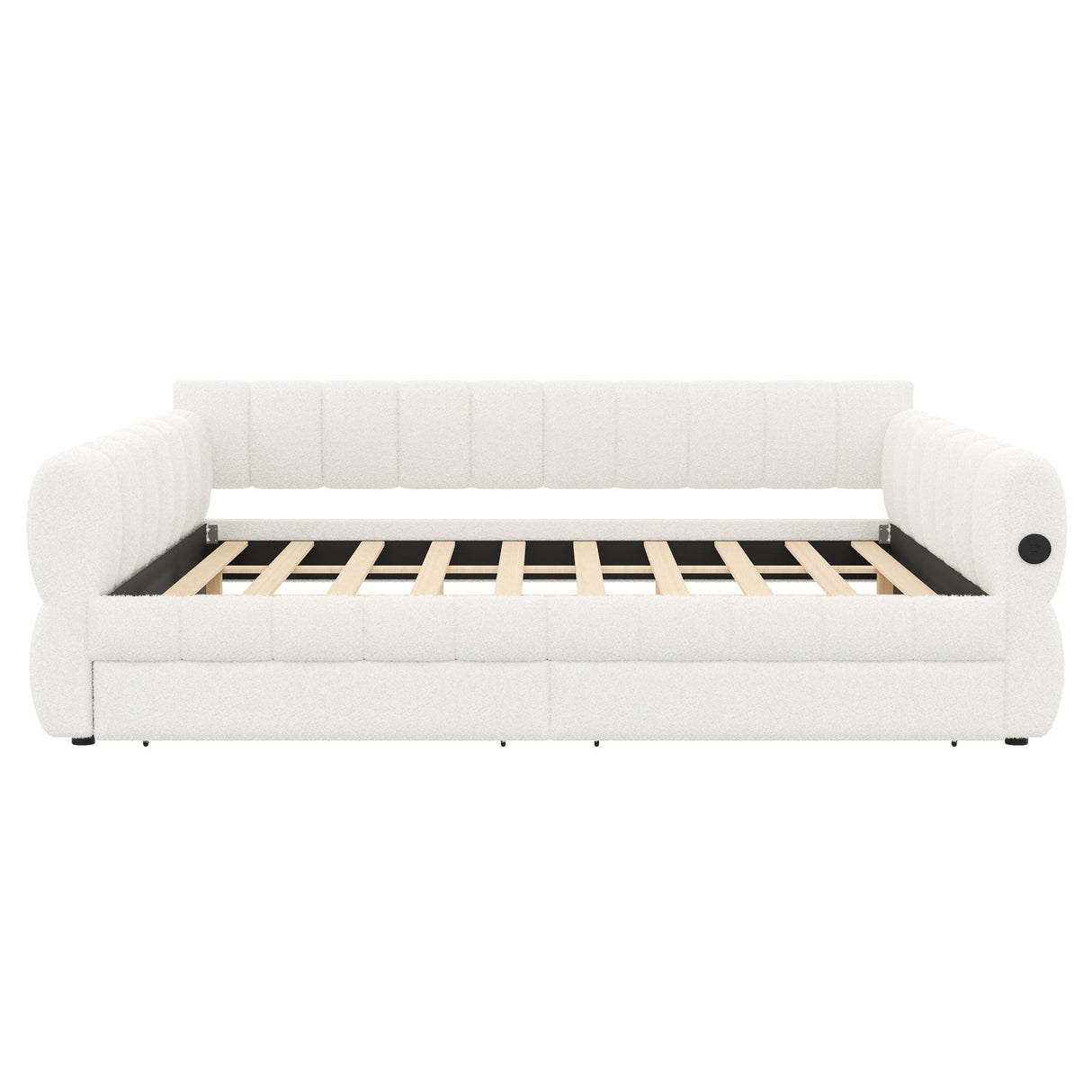 Upholstered Platform Bed With USB Charging And 2 Storage Drawers