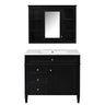 Bathroom Vanity with Mirror Cabinet, Single Sink with 2 Soft Closing Doors and 4 Drawers