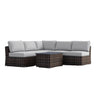 Wicker Sectional Sofa With Cushions And Table