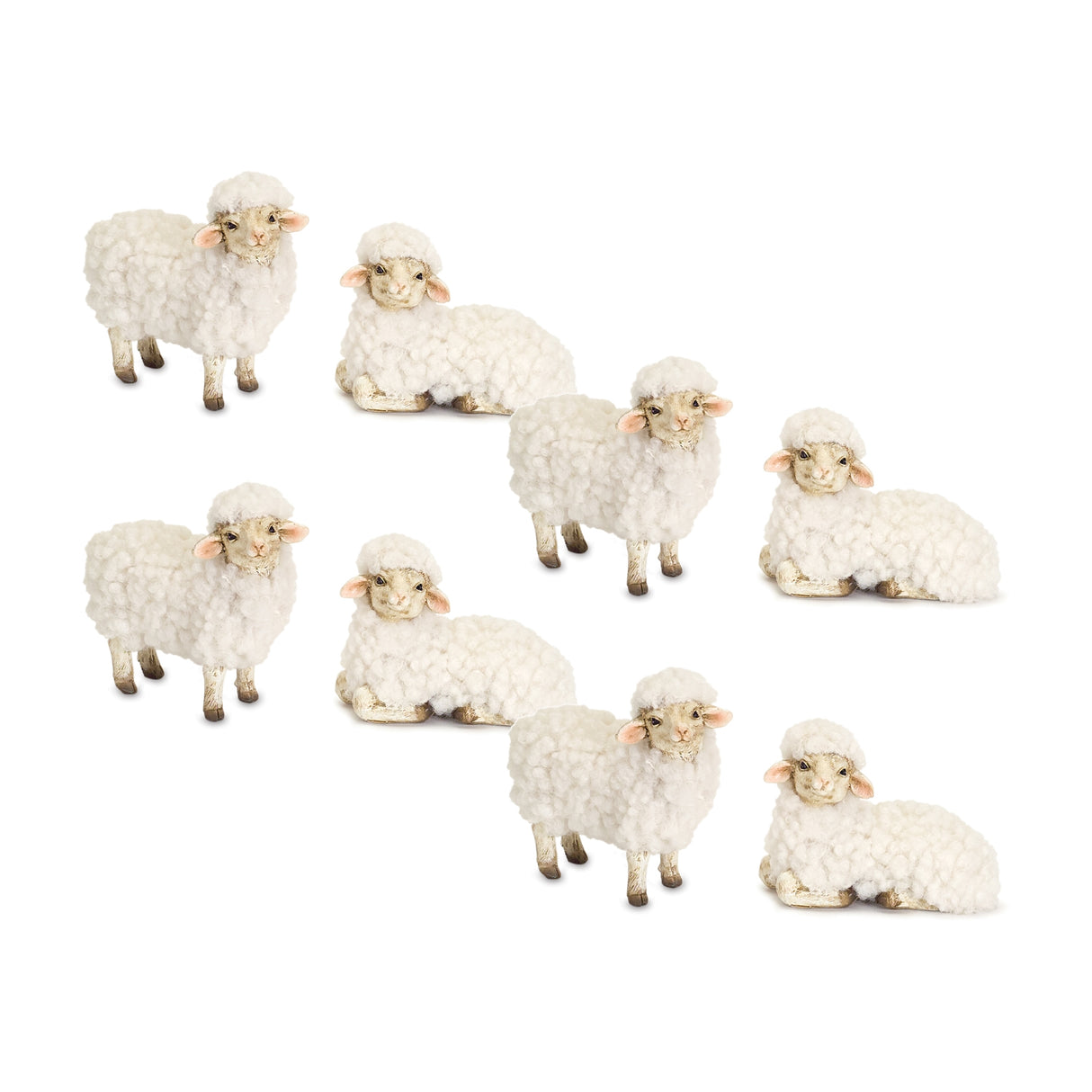 Happy tabletop sheep figurine (set of 8)