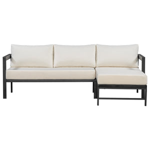 U_style Outdoor L-Shaped Sofa with Iron Frame and Ultra-Thick Cushions