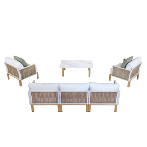 Vine - 4 Piece Outdoor Conversation Set - White