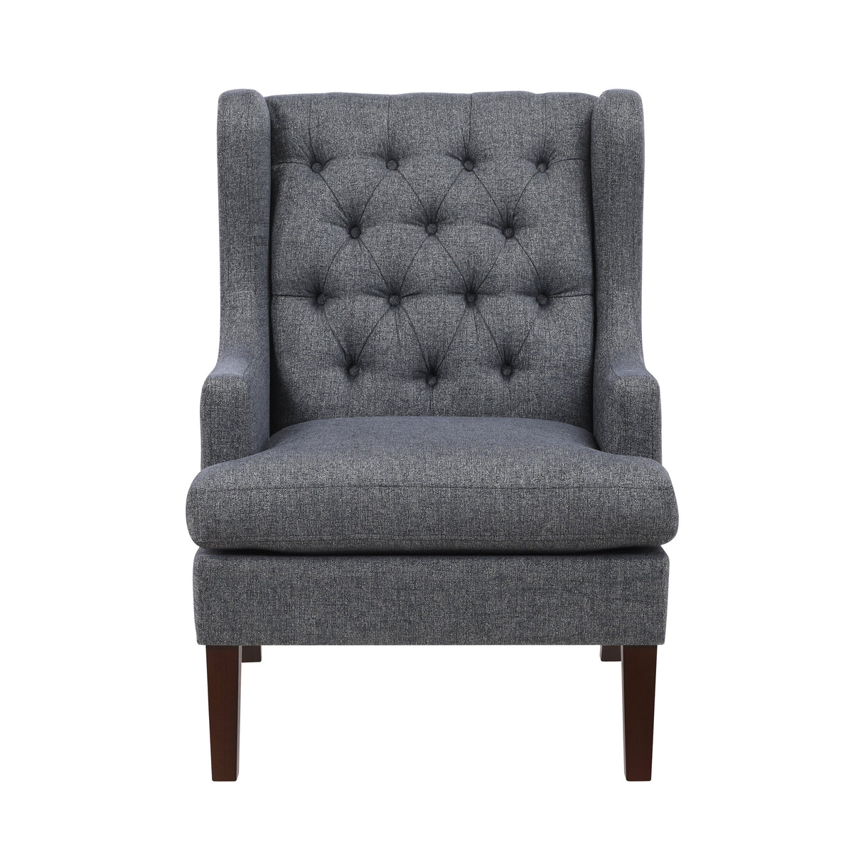 Button-Tufted Upholstered High Back Accent Chair