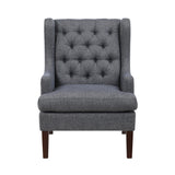 Button-Tufted Upholstered High Back Accent Chair