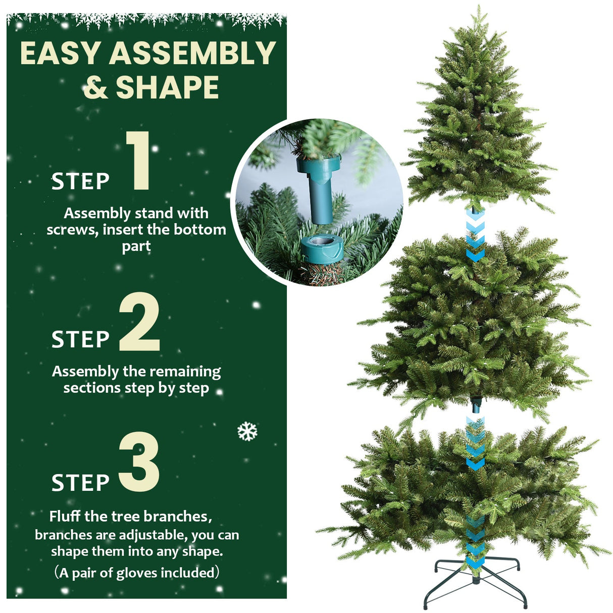 7FT Prelit Christmas Tree with 340 RGB LED Lights