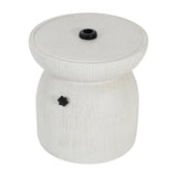 Odelia MGO Outdoor Patio Side Table Umbrella Base with Sand-filling DesignWhite Marble Finish