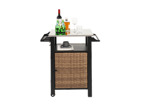 Single Door Outdoor Bar Cart with Stainless Steel Tabletop