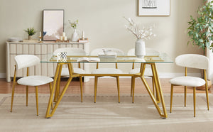 70.9-Inch Rectangular Glass Dining Table