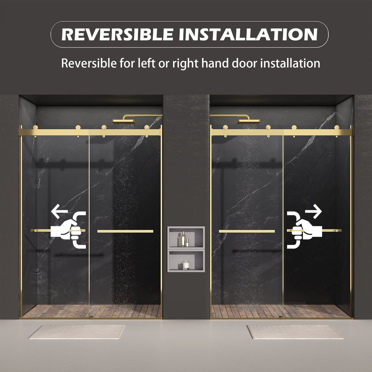 Dual Sliding Frameless Shower Door 44-48 in W x 75 in H
