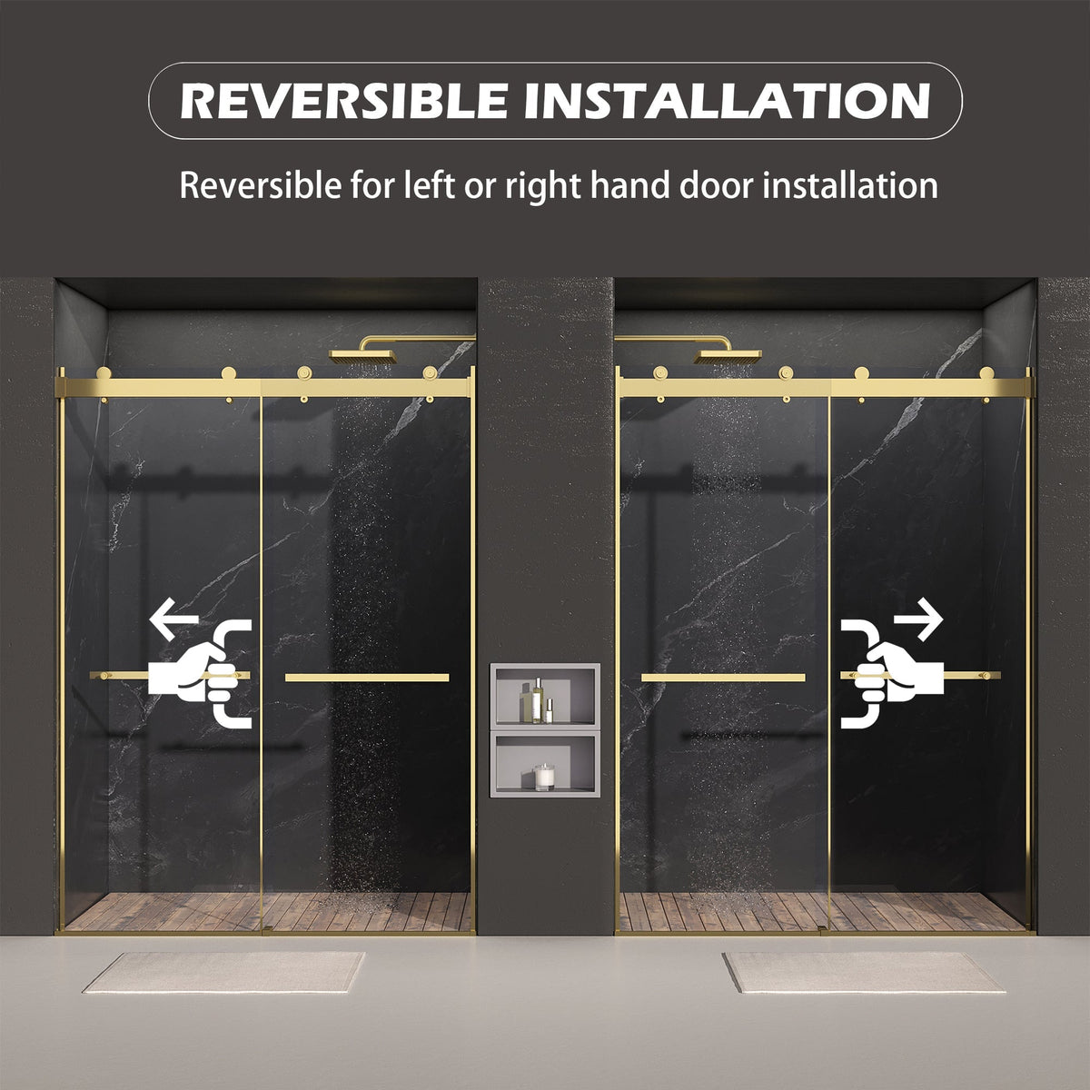 Dual Sliding Frameless Shower Door 44-48 in W x 75 in H