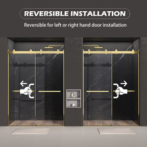 Dual Sliding Frameless Shower Door 44-48 in W x 75 in H