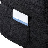 Folding Sofa Bed in Black Teddy Bear Fabric