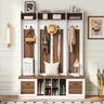 5 In 1 Entryway Bench With Coat Rack, 7 Sturdy Hooks, 2 Spacious Drawers And Adjustable Shelves