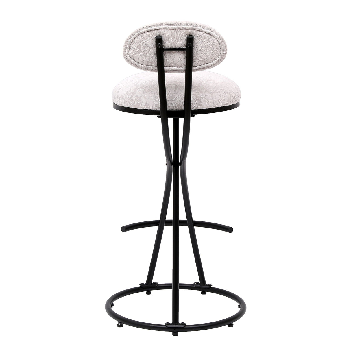 Round Print Bar Stools Upholstered Chairs For Kitchen (Set of 2)