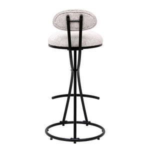 Round Print Bar Stools Upholstered Chairs For Kitchen (Set of 2)