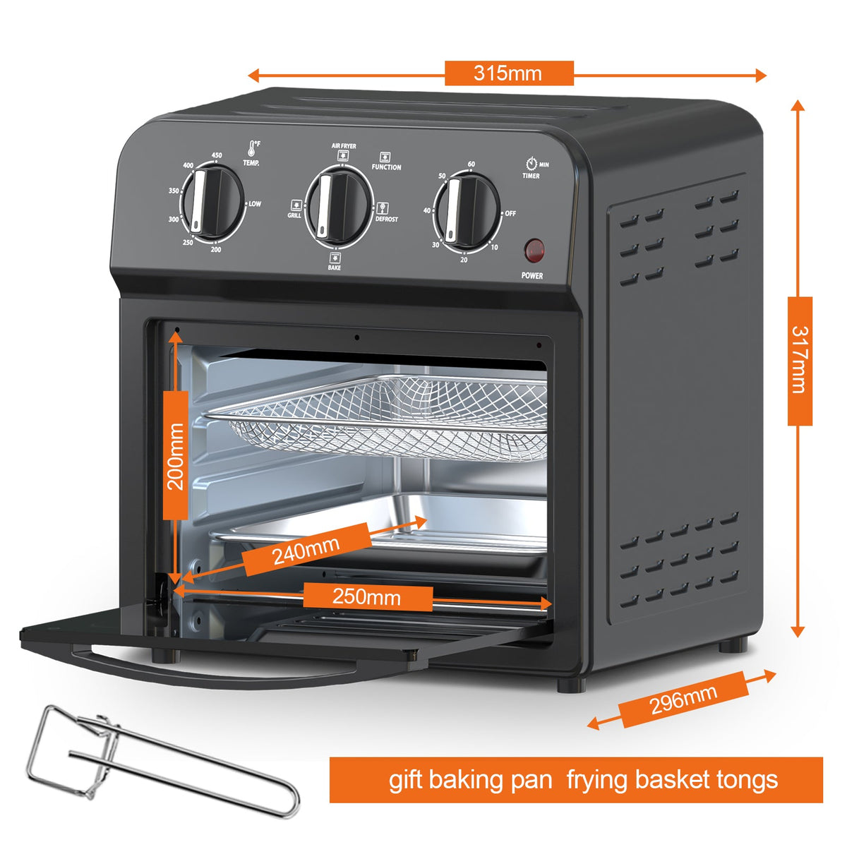 Family Size Air Fryer Toaster Oven Combo, 13QT