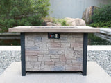 44"W x 25"H Outdoor Propane Fire Pit Table, 50,000 BTU, Cultured Stone