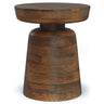 Handcrafted Mango Wood Accent Table with Sculptural Design - Multiple Colors