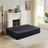 Folding Sofa Bed in Black Teddy Bear Fabric