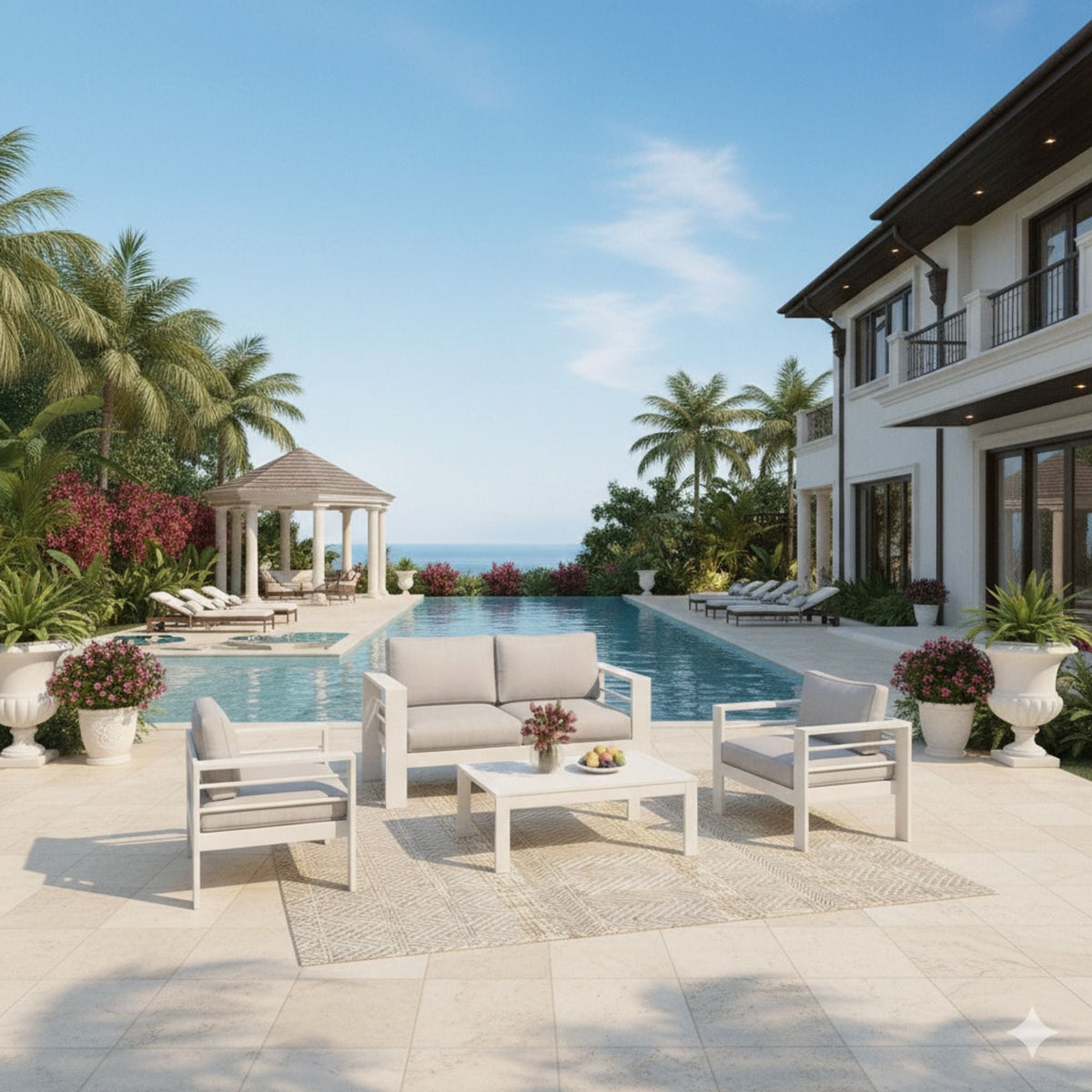 Outdoor Patio Set With All-Weather Thick Cushions