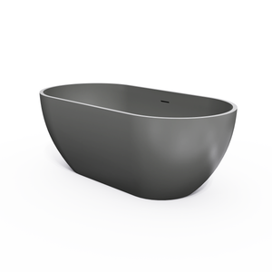 59 Inch Solid Surface Oval Freestanding Bathtub