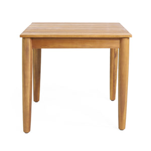 Acacia Wood Outdoor Set: 2 Club Chairs and Rustic Slat Side Table