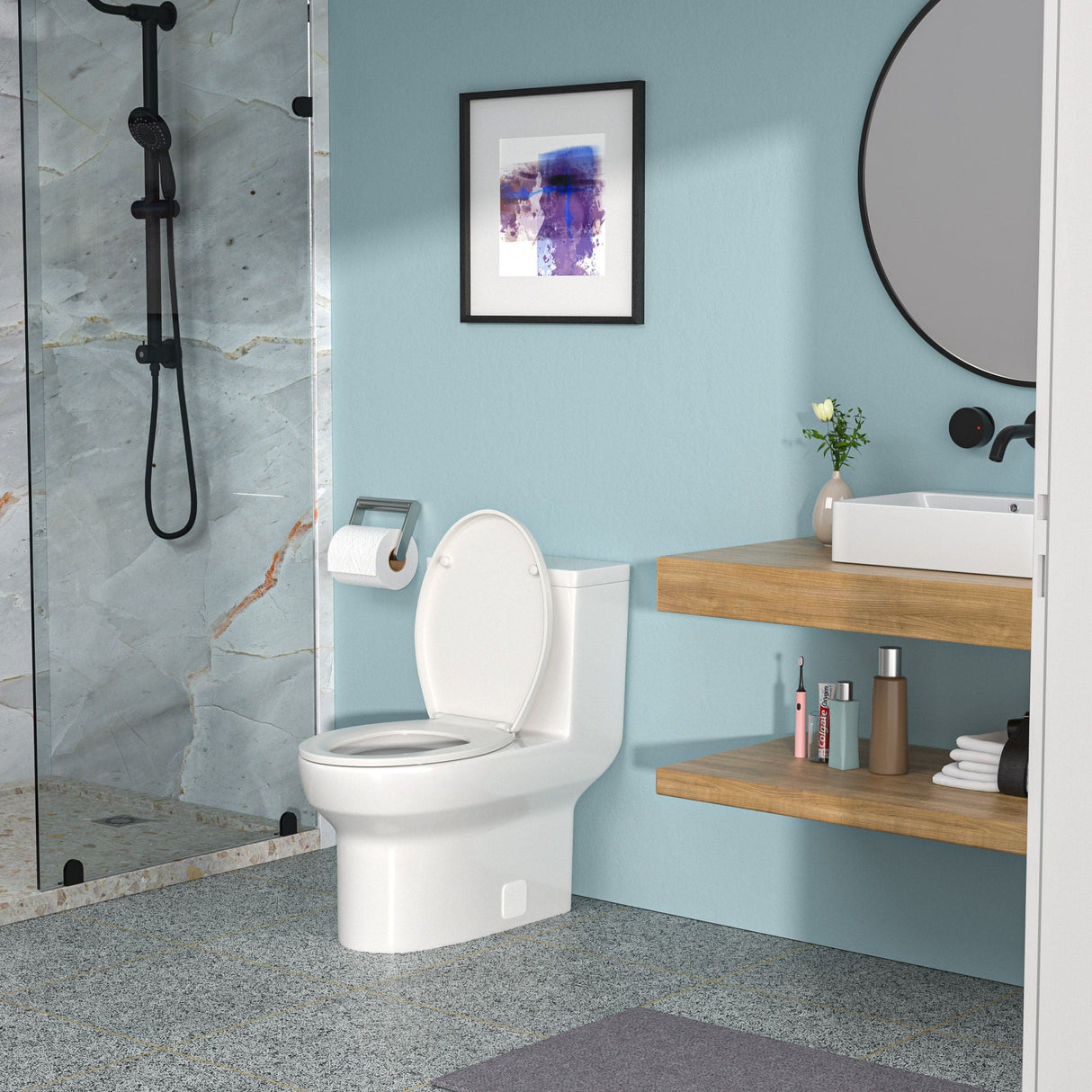 1 Piece Toilet & Soft Closing Seat - White
