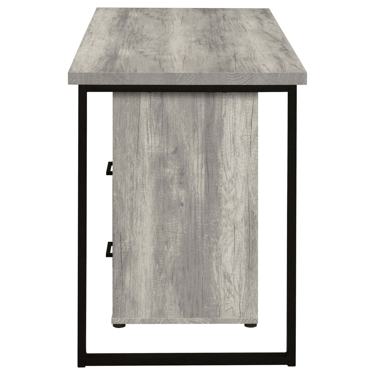 Corrado - L-Shape Office Desk With Storage - Gray